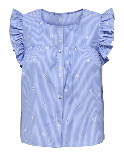 Only - Amanda Embroidery Top - Coronet Blue